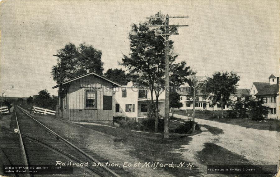 Postcard: Railroad Station, East Milford, N.H.